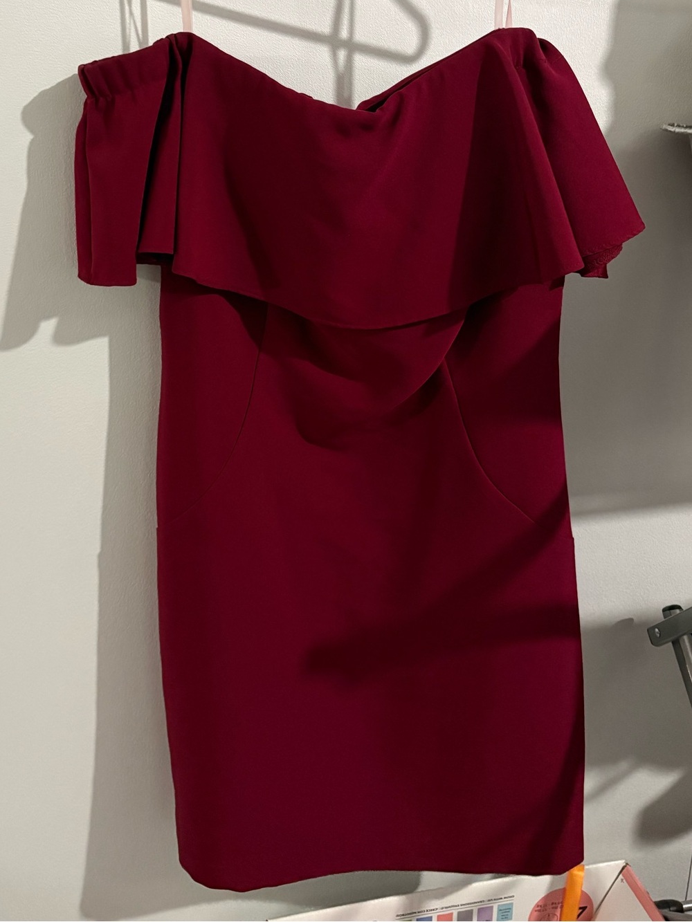 Teeze Me Strapless Ruffle Burgundy Cocktail Dress